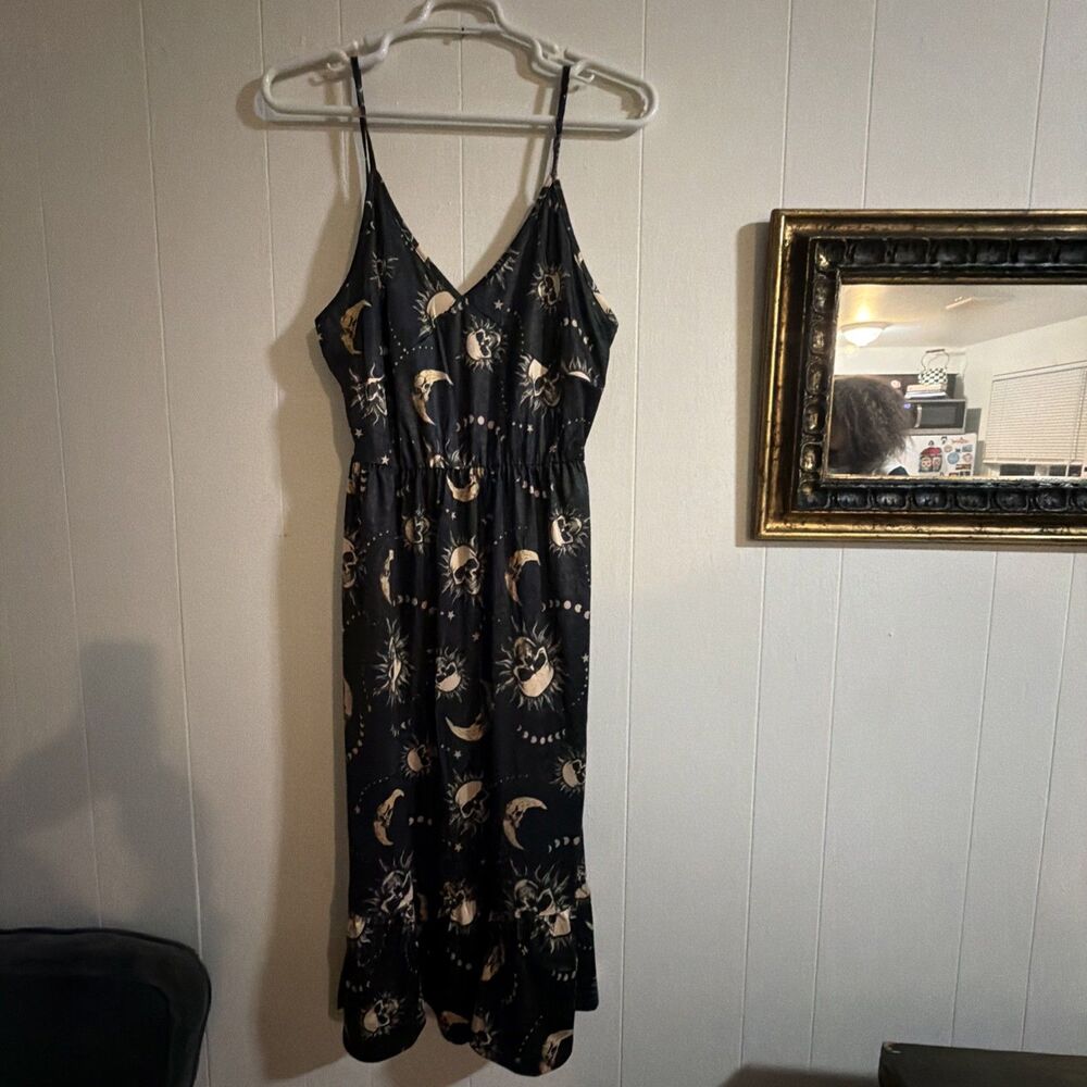 Skull & Moon Dress Women's Size XXL Sleeveless Maxi
